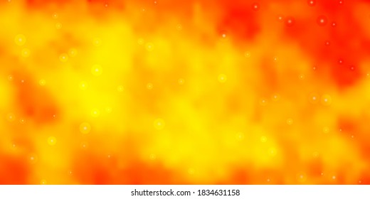 Light Orange vector template with neon stars. Modern geometric abstract illustration with stars. Theme for cell phones.