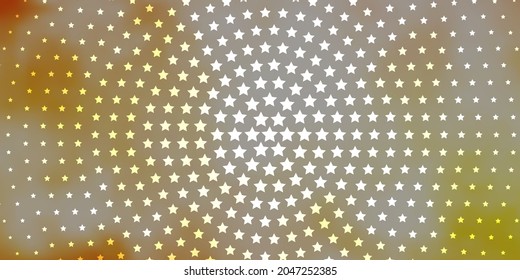 Light Orange vector template with neon stars. Decorative illustration with stars on abstract template. Pattern for new year ad, booklets.