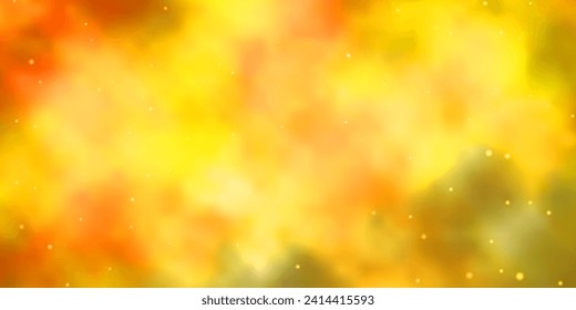 Plantilla vectorial de naranja claro con estrellas de neón. Ilustración colorida en estilo abstracto con estrellas degradadas. Patrón para envolver regalos.
