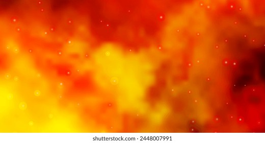 Light Orange vector template with neon stars. Blur decorative design in simple style with stars. Best design for your ad, poster, banner.