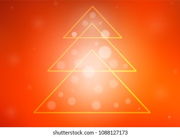 Light Orange vector template with a new year tree. Glitter abstract illustration with christmas tree. The pattern can be used for new year leaflets.