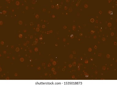 Light Orange vector template with organic meal. Illustration with set of fresh food in doodle style. Pattern for menu of cafes, bars, restaurants.