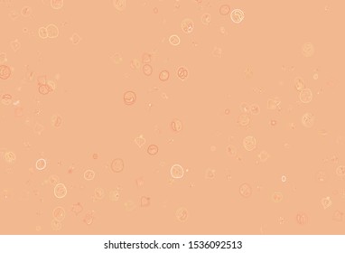 Light Orange vector template with organic meal. Beautiful colorful illustration with food in doodle style. Pattern for ads of breakfast, lunch, dinner.