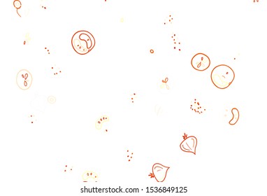 Light Orange vector template with organic meal. Abstract background with colorful Fast Food illustrations. Pattern for ad, booklets, leaflets of restaurants.
