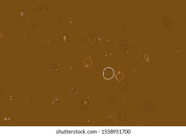 Light Orange vector template with organic meal. Beautiful colorful illustration with food in doodle style. Pattern for menu of cafes, bars, restaurants.