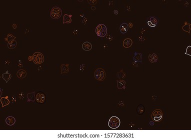 Light Orange vector template with organic meal. Colorful decorative design of snacks in doodle style. Design for ad, poster, banner of cafes or restaurants.