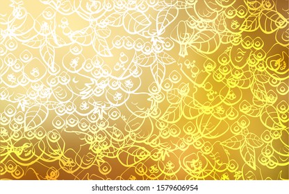 Light Orange vector template with organic meal. Blurred decorative design of snacks in doodle style. Pattern for ad, booklets, leaflets of restaurants.