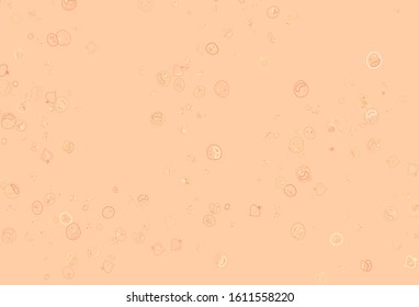 Light Orange vector template with organic meal. Beautiful colorful illustration with food in doodle style. Pattern for ads of breakfast, lunch, dinner.