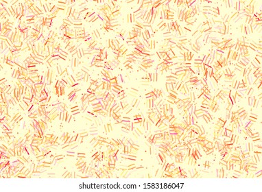Light Orange vector template with repeated sticks, dots. Blurred decorative design in simple style with lines. Pattern for ad, booklets, leaflets.