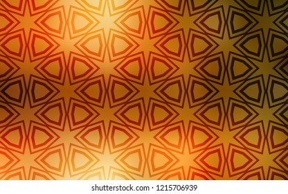 Light Orange vector template with sky stars. Stars on blurred abstract background with gradient. Template for sell phone backgrounds.