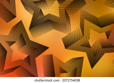 Light Orange vector template with sky stars. Shining colored illustration with stars. Pattern for astrology websites.