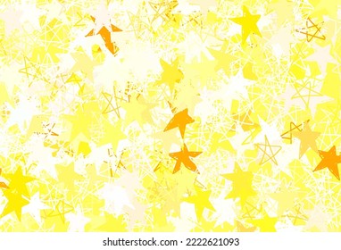 Light Orange vector template with sky stars. Decorative shining illustration with stars on abstract template. Smart design for your business advert.