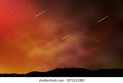 Light Orange vector template with space stars. Space stars on blurred abstract background with gradient. Pattern for astrology websites.