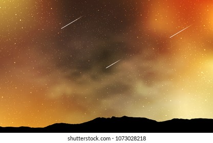 Light Orange vector template with space stars. Modern abstract illustration with Big Dipper stars. Pattern for futuristic ad, booklets.