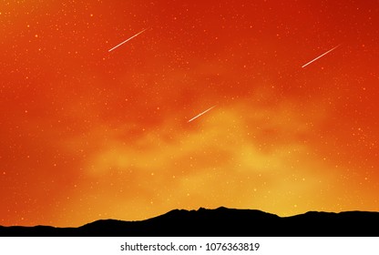 Light Orange vector template with space stars. Glitter abstract illustration with colorful cosmic stars. Smart design for your business advert.