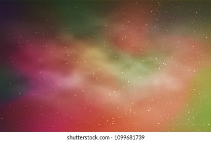 Light Orange vector template with space stars. Space stars on blurred abstract background with gradient. Smart design for your business advert.