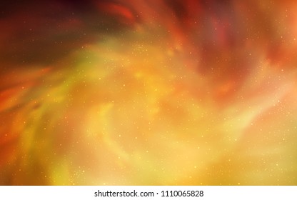 Light Orange vector template with space stars. Space stars on blurred abstract background with gradient. Smart design for your business advert.