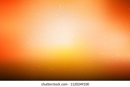 Light Orange vector template with space stars. Shining colored illustration with bright astronomical stars. Best design for your ad, poster, banner.