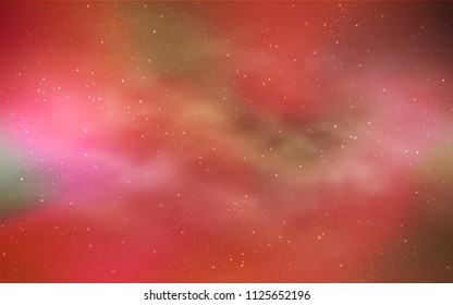 Light Orange vector template with space stars. Blurred decorative design in simple style with galaxy stars. Pattern for futuristic ad, booklets.
