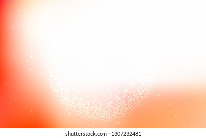 Light Orange vector template with space stars. Glitter abstract illustration with colorful cosmic stars. Pattern for astronomy websites.