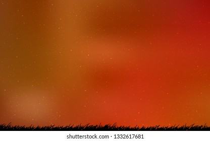 Light Orange vector template with space stars. Shining illustration with sky stars on abstract template. Best design for your ad, poster, banner.