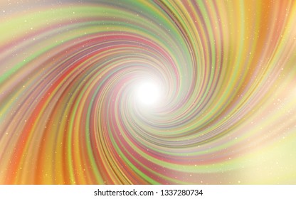 Light Orange vector template with space stars. Glitter abstract illustration with colorful cosmic stars. Template for cosmic backgrounds.