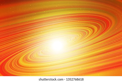 Light Orange vector template with space stars. Shining illustration with sky stars on abstract template. Pattern for futuristic ad, booklets.