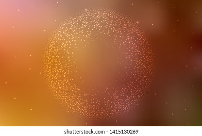Light Orange vector template with space stars. Space stars on blurred abstract background with gradient. Pattern for futuristic ad, booklets.