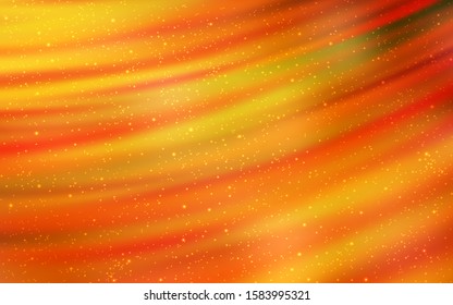 Light Orange vector template with space stars. Space stars on blurred abstract background with gradient. Pattern for astrology websites.