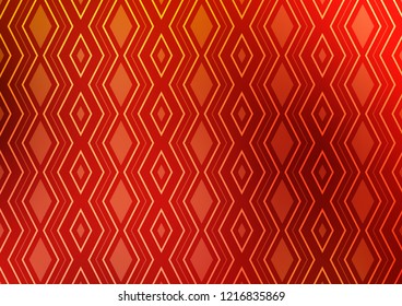 Light Orange vector template with sticks, squares. Colorful decorative design in simple style with lines, rhombuses. Pattern for business booklets, leaflets.
