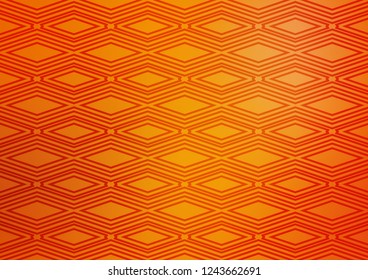 Light Orange vector template with sticks, squares. Glitter abstract illustration with colorful lines, rhombuses. Pattern for ads, posters, banners.