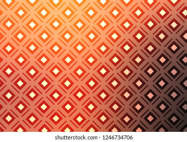 Light Orange vector template with sticks, squares. Glitter abstract illustration with colorful lines, rhombuses. Pattern for websites, landing pages.