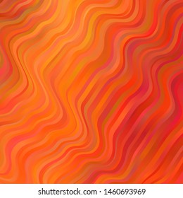Light Orange vector template with wry lines. Abstract illustration with bandy gradient lines. Template for cellphones.