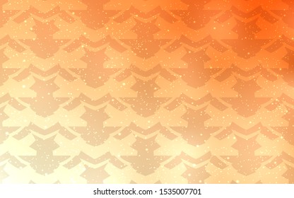 Light Orange vector template with wry lines. A shining illustration, which consists of curved lines. Pattern for your business design.