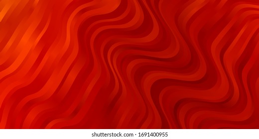 Light Orange vector template with wry lines. Bright sample with colorful bent lines, shapes. Pattern for ads, commercials.