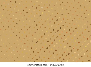 Light Orange vector texture with ABC characters. Modern geometrical illustration with ABC english symbols. Pattern for school, grammar websites.