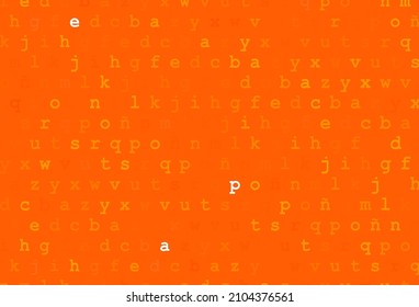 Light orange vector texture with ABC characters. Colored alphabet signs with gradient on white background. The pattern can be used for school, grammar websites.