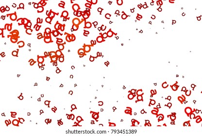 Light Orange vector texture with ABC characters. Modern geometrical illustration with ABC english symbols. The pattern can be used for ad, booklets, leaflets of education.
