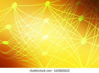 Light Orange vector texture with artificial intelligence concept. Shining colorful illustration with real structure of AI. Pattern for  poster, banner of technology.