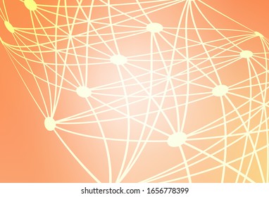 Light Orange vector texture with artificial intelligence concept. Colorful design in simple style with AI links. Smart design for promotion of bid data.