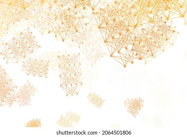Light Orange vector texture with artificial intelligence concept. Colorful design in simple style with AI links. Pattern for science, futuristic designs.