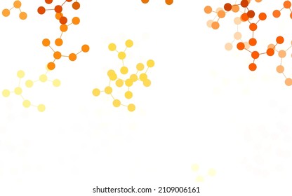 Light Orange vector texture with artificial intelligence concept. Abstract illustration with links and dots of AI. Design for depiction of cyber innovations.