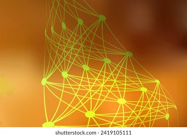 Light Orange vector texture with artificial intelligence concept. Colorful design in simple style with AI links. Design for depiction of cyber innovations.