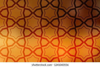 Light Orange vector texture with beautiful stars. Glitter abstract illustration with colored stars. Best design for your ad, poster, banner.