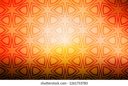 Light Orange vector texture with beautiful stars. Glitter abstract illustration with colored stars. Smart design for your business advert.