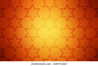 Light Orange vector texture with beautiful stars. Glitter abstract illustration with colored stars. Best design for your ad, poster, banner.