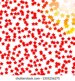 Light Orange vector texture with beautiful stars. Colorful illustration in abstract style with gradient stars. Theme for cell phones.