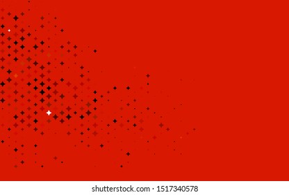 Light Orange vector texture with beautiful stars. Blurred decorative design in simple style with stars. Smart design for your business advert.