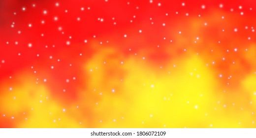 Light Orange vector texture with beautiful stars. Decorative illustration with stars on abstract template. Best design for your ad, poster, banner.