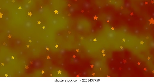 Light Orange vector texture with beautiful stars. Decorative illustration with stars on abstract template. Theme for cell phones.